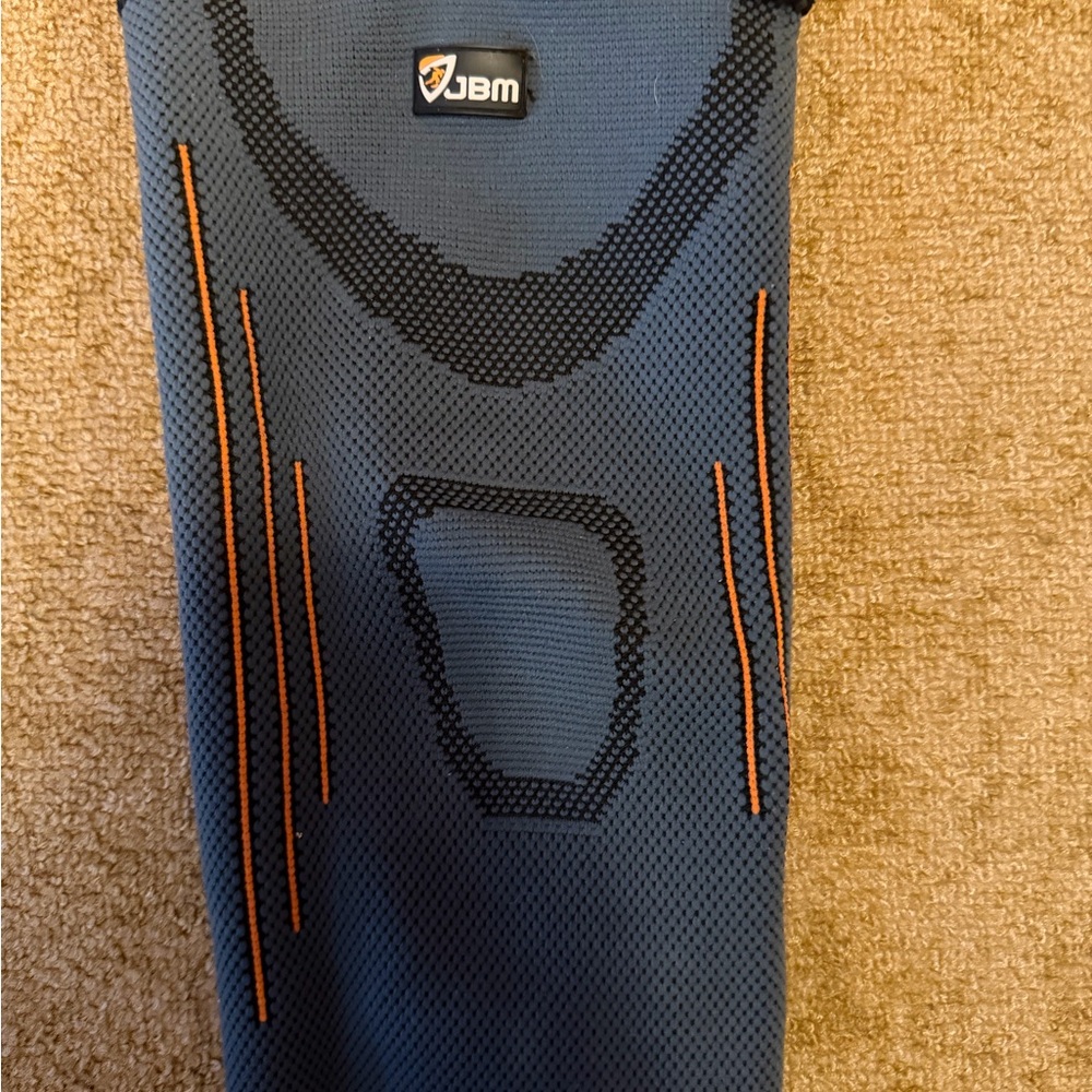JBM Navy Athletic Compression Sleeve with Orange Accents